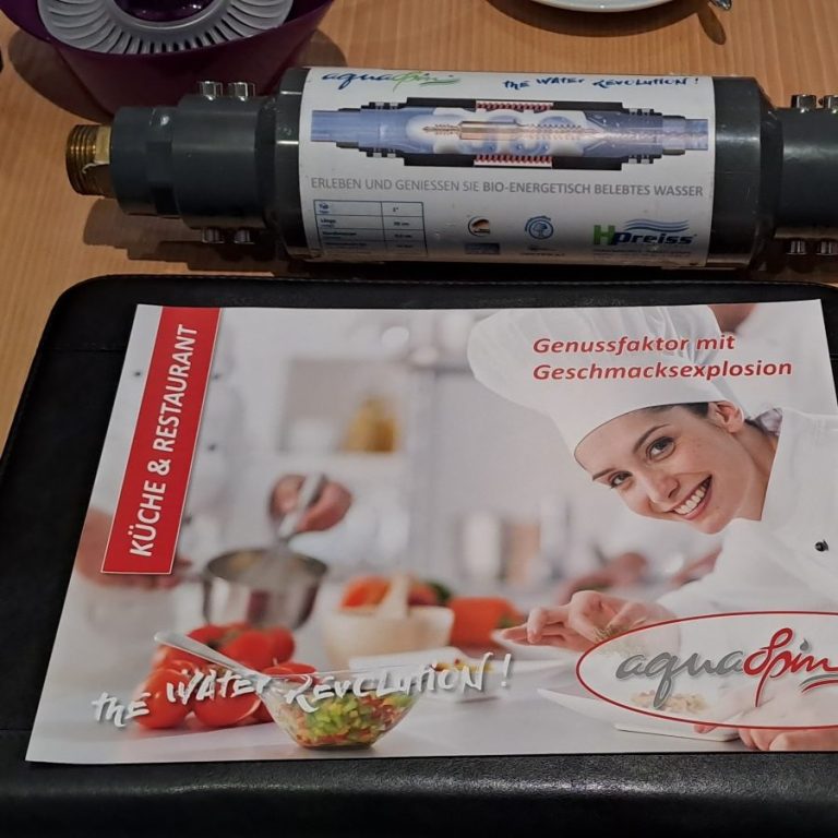 aquaSpin Wasser Geschmackserlebnisse in Ihrer Restaurant Küche